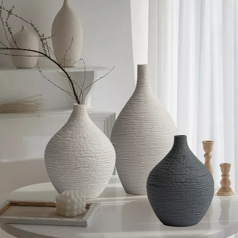 Nordic Luxury Ceramic Vase – Minimalist Flower Pot