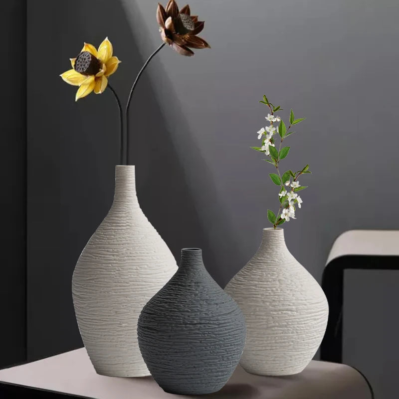 Nordic Luxury Ceramic Vase – Minimalist Flower Pot