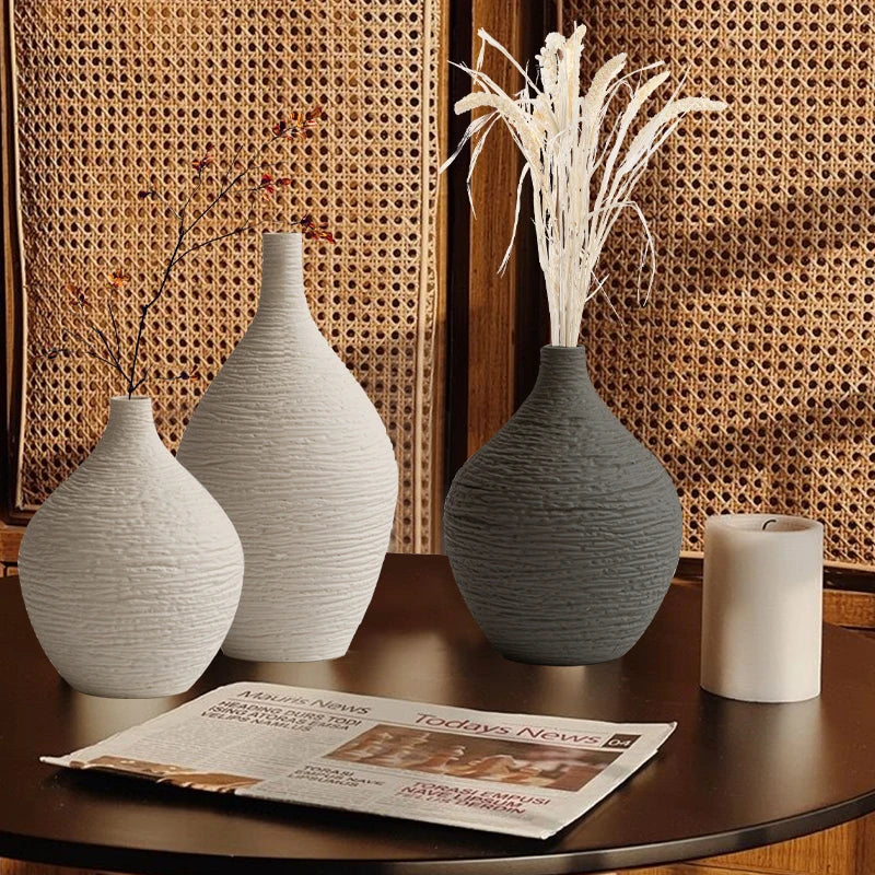 Nordic Luxury Ceramic Vase – Minimalist Flower Pot