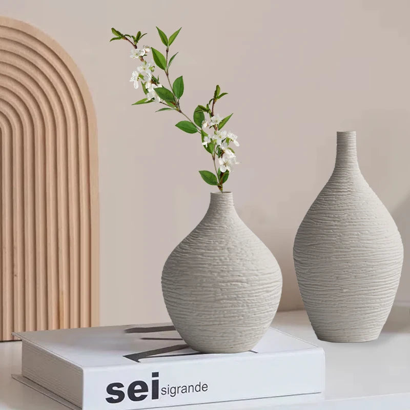 Nordic Luxury Ceramic Vase – Minimalist Flower Pot