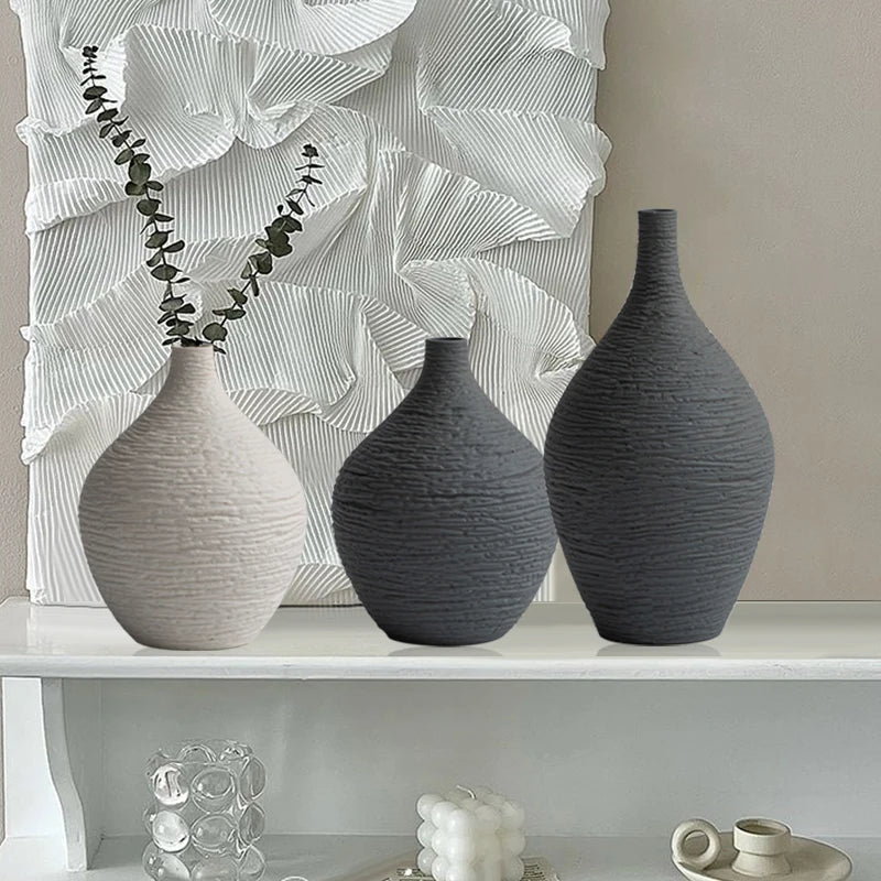 Nordic Luxury Ceramic Vase – Minimalist Flower Pot